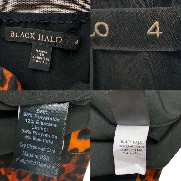 Black Halo Jackie Strapless Pencil Sheath Dress 4  Leopard Print - Picture 3 of 12